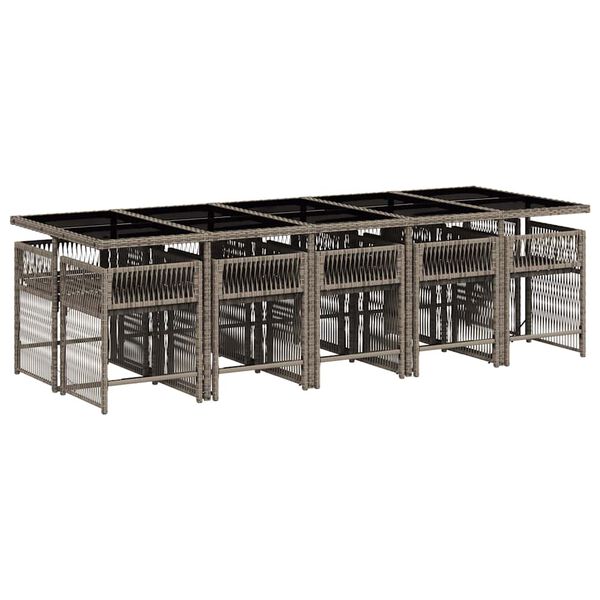 vidaXL lounges&aelig;t til haven 11 dele med hynder polyrattan gr&aring;