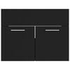 vidaXL badeværelsesmøbelsæt spånplade sort