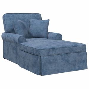vidaXL Chaise lounge med volant med pude Bl&aring; 157 x 91 x 91 cm ARES