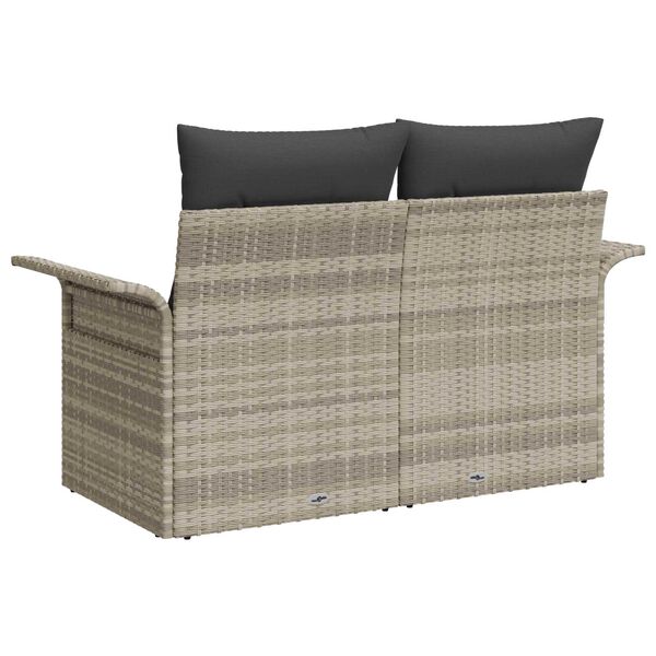 vidaXL Havemøbelsofa med pude Lysegrå 141 x 62 x 69cm polyrattan