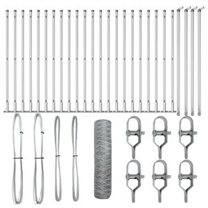 vidaXL Hegnsp&aelig;l S&oslash;lv 50 x 1 m (50 mm mesh) St&aring;l