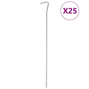 vidaXL teltpl&oslash;kker 25 stk. 30 cm &Oslash;4 mm galvaniseret st&aring;l