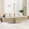 vidaXL Havesofa S&aelig;t med pude 5 pcs Beige og creme polyrattan