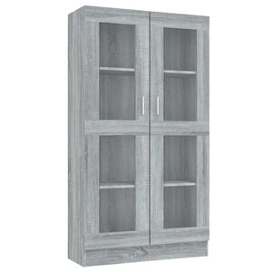 vidaXL vitrineskab 82,5x30,5x150 cm konstrueret tr&aelig; gr&aring; sonoma-eg