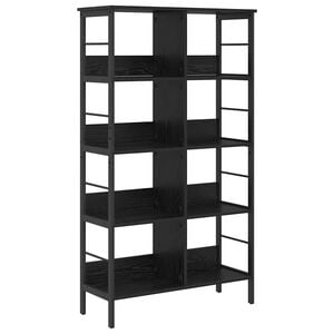 vidaXL Bogreol 8 niveauer 82 x 32 x 144,5 cm Konstrueret tr&aelig; Sort eg