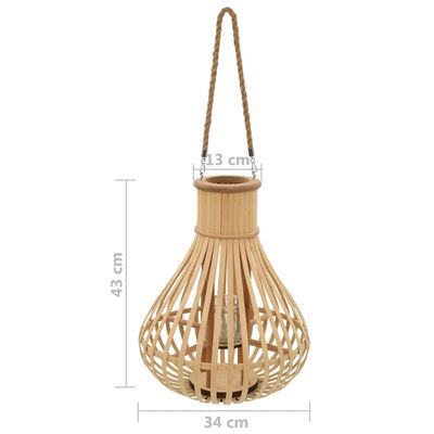 vidaXL hængende lanterneholder bambus naturfarvet