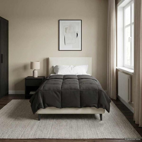 vidaXL Sommer dyne Quilting Antracit 140 x 220 cm Mikrofiber