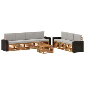 vidaXL Sofas&aelig;t med pude 8 pcs Massivt Akacietr&aelig;