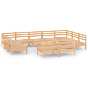 vidaXL lounges&aelig;t til haven 12 dele massivt fyrretr&aelig;