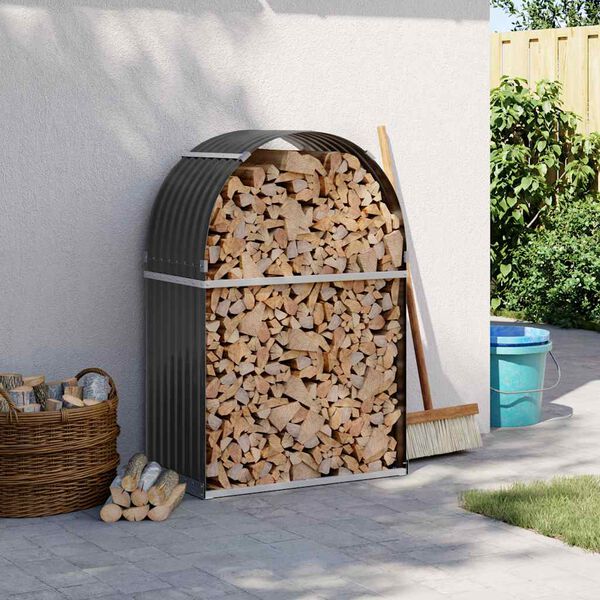 vidaXL brændeholder antracit 80x45x120 cm galvaniseret stål