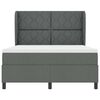vidaXL Box spring seng med madras M&oslash;rkegr&aring; 140 x 200 cm Stof