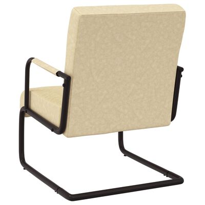 vidaXL stol med cantilever kunstlæder cremefarvet