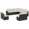 vidaXL sofas&aelig;t til haven 11 dele med hynder polyrattan sort