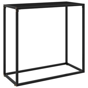 vidaXL konsolbord 80x35x75 cm h&aelig;rdet glas sort