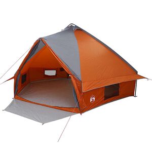 vidaXL Teepee Telt med tag Gr&aring; og orange 490 x 410 x 210 cm