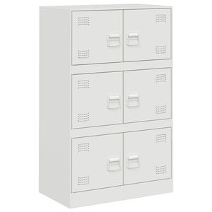 vidaXL skab 67x39x107 cm st&aring;l hvid