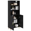 vidaXL Highboard Sort eg 69,5 x 32,5 x 180 cm Konstrueret tr&aelig;