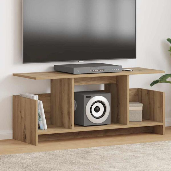 vidaXL TV-bord Artisan Egetr&aelig; 102 x 35 x 45 cm Konstrueret tr&aelig;