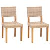 vidaXL Spisestuestol 2 stk. Kubu rattan Naturfarvet 46 x 55 x 84 cm