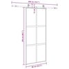 vidaXL skydedør med hardwaresæt 90x205 cm hærdet glas sort