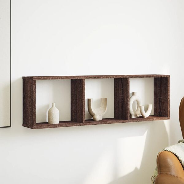 vidaXL vægskab 100x16x30 cm konstrueret træ brun egetræsfarve