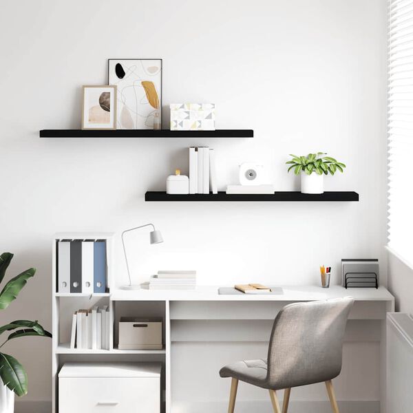 vidaXL v&aelig;ghylder 2 stk. 120x23,5x3,8 cm MDF sort