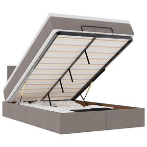 vidaXL osmannisk sengeramme med madras 120x200 cm stof gr&aring;brun