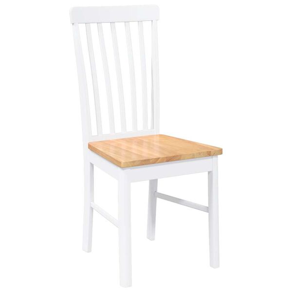 vidaXL spisebordsstole 2 stk. massivt gummitræ hvid