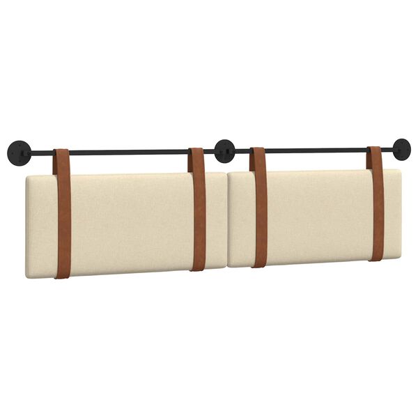 vidaXL H&aelig;ngende Hovedgavl V&aelig;gmonteret Creme 170 x 55 x 5 cm Antik PU