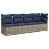 vidaXL Havem&oslash;belsofa med pude Gr&aring; 227 x 62 x 69 cm polyrattan