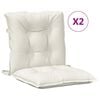 vidaXL stolehynder med lav ryg 2 stk. 100x50x7 cm stof cremefarvet