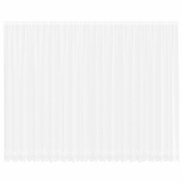 vidaXL Lace Gardin med gardiner Blomstret Hvid 280 x 600 cm Polyester