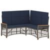 vidaXL Havem&oslash;bel-set med reclining sofa 5-Antal s&aelig;der Gr&aring; og Marinebl&aring;