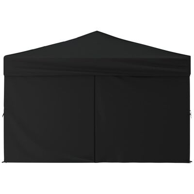 vidaXL foldbart festtelt med sidevægge 2x2 m sort