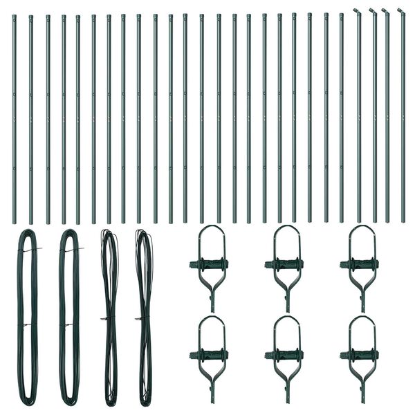 vidaXL Hegnspæl 26 pcs Grøn 3.2 x 3.2 x 170 cm Stål