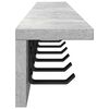 vidaXL V&aelig;gmonteret Jakkeholder Beton Gr&aring; 100 x 10,5 x 10,5 cm