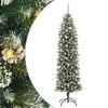 vidaXL Kunstigt slankt juletr&aelig; Gr&oslash;n og Hvid 240 cm