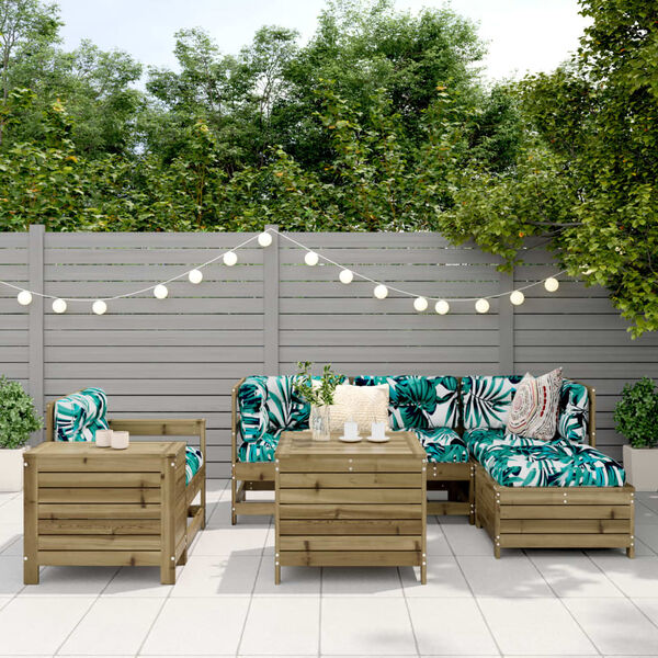 vidaXL sofas&aelig;t til haven 7 dele impr&aelig;gneret fyrretr&aelig;