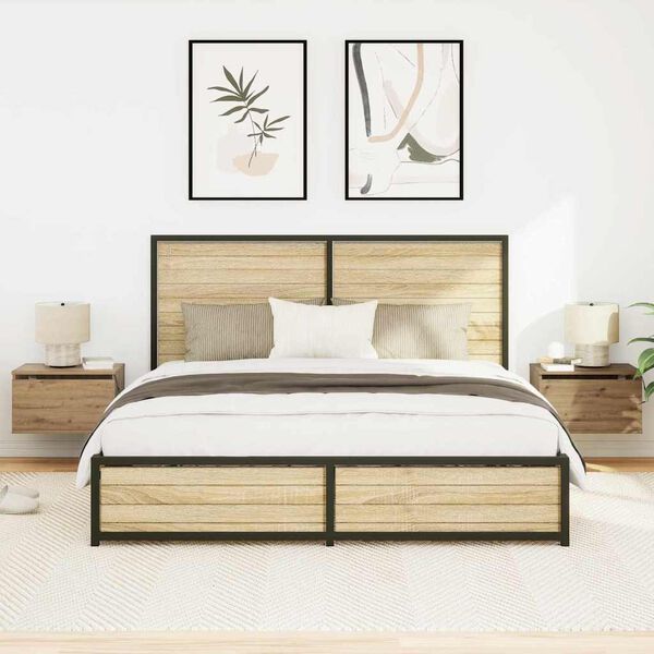 vidaXL V&aelig;gmonteret natbord 2 pcs Artisan Egetr&aelig; 50 x 36 x 30 cm