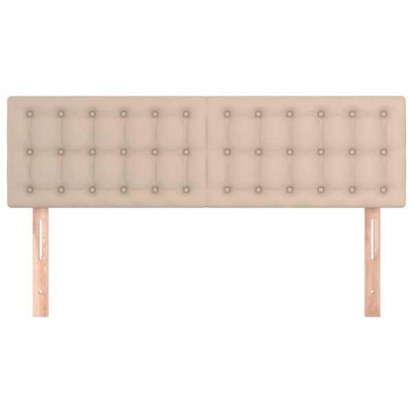 vidaXL sengegavle 2 stk. 72x5x78/88 cm kunstl&aelig;der cappuccinofarvet