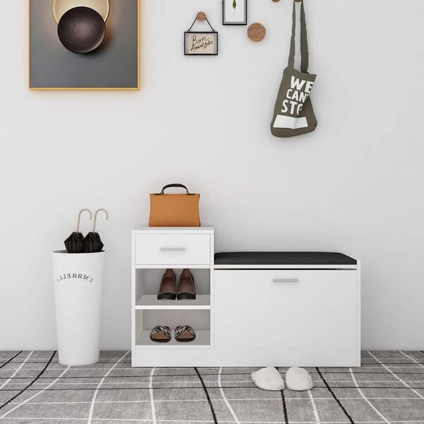 vidaXL skob&aelig;nk 94,5x31x57 cm konstrueret tr&aelig; hvid