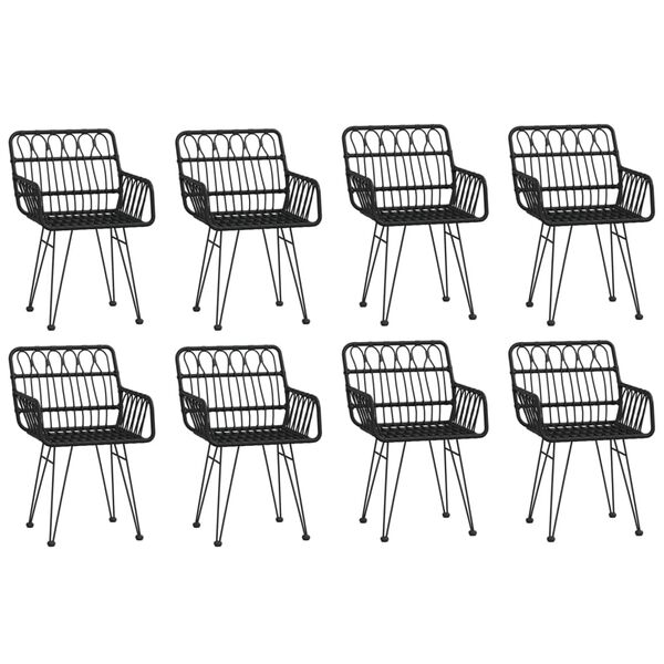 vidaXL spisebordss&aelig;t til haven 9 dele polyrattan sort