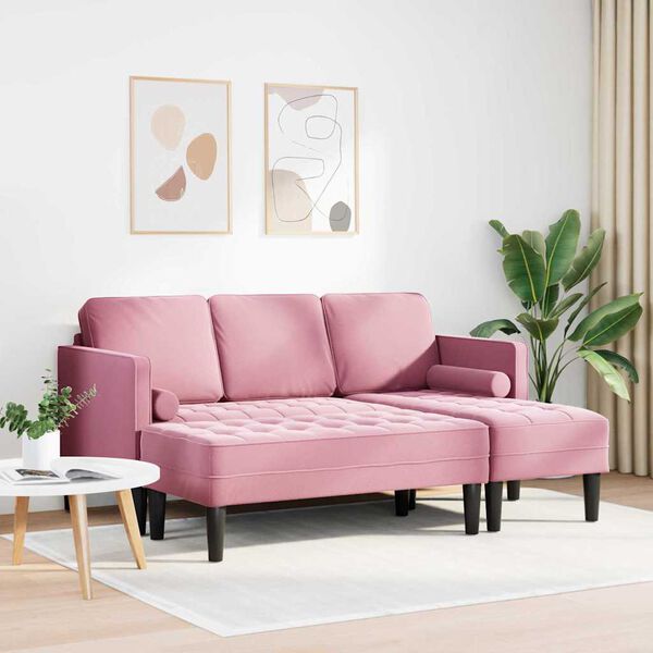 vidaXL Sofa S&aelig;t med pude 2 pcs Lyser&oslash;d Polyester