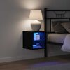 vidaXL LED V&aelig;ghylde Bedside Cabinet med Sort Konstrueret tr&aelig;