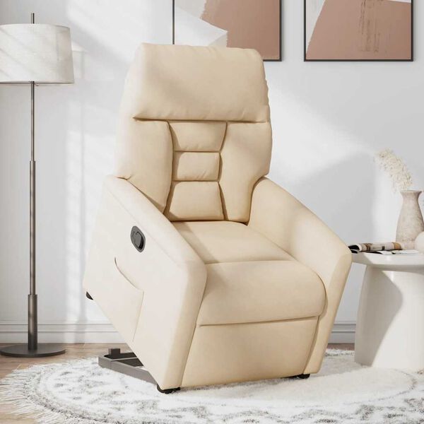 vidaXL massagestol med l&oslash;ftefunktion mikrofiberstof beige