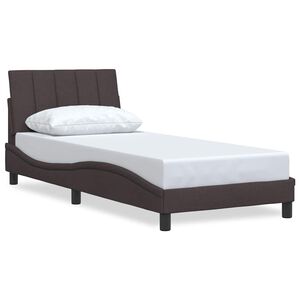 vidaXL sengeramme uden madras Hanko M&oslash;rkebrun 90x190 cm Stof