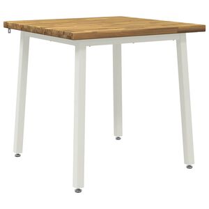 vidaXL 60 x 55 x 75 cm Massivt Akacietr&aelig; Hvid Rektangul&aelig;r