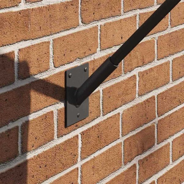 vidaXL Flagstangs holder Sort 10.5 x 7.5 cm Stål