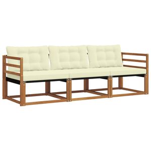 vidaXL Udend&oslash;rs sofagruppe med pude 3 pcs Naturlig og Fl&oslash;de