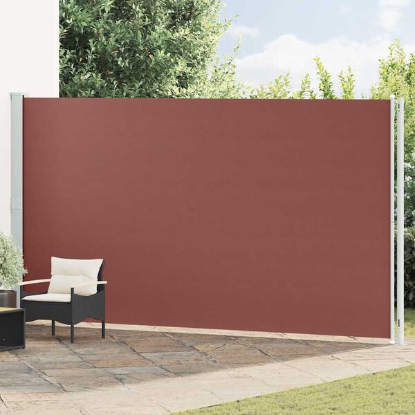 vidaXL sammenrullelig sidemarkise til terrassen 220x600 cm brun